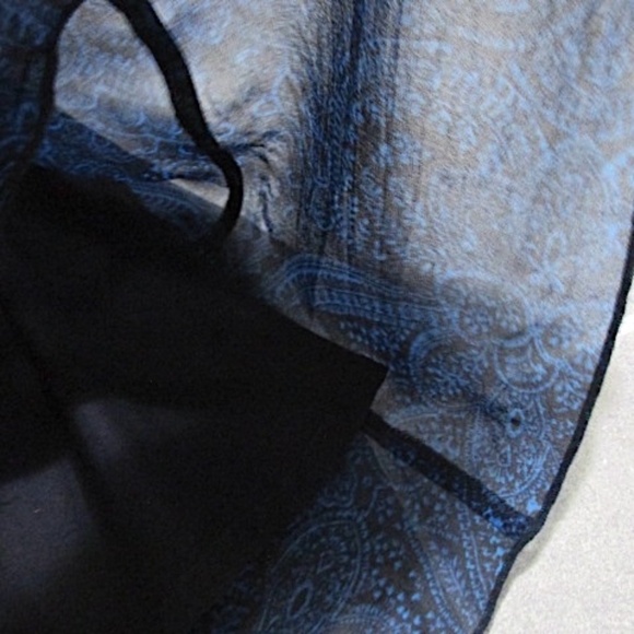 Sundance Sheer Teal Paisley Midi Skirt, Size 14 - Picture 6 of 7